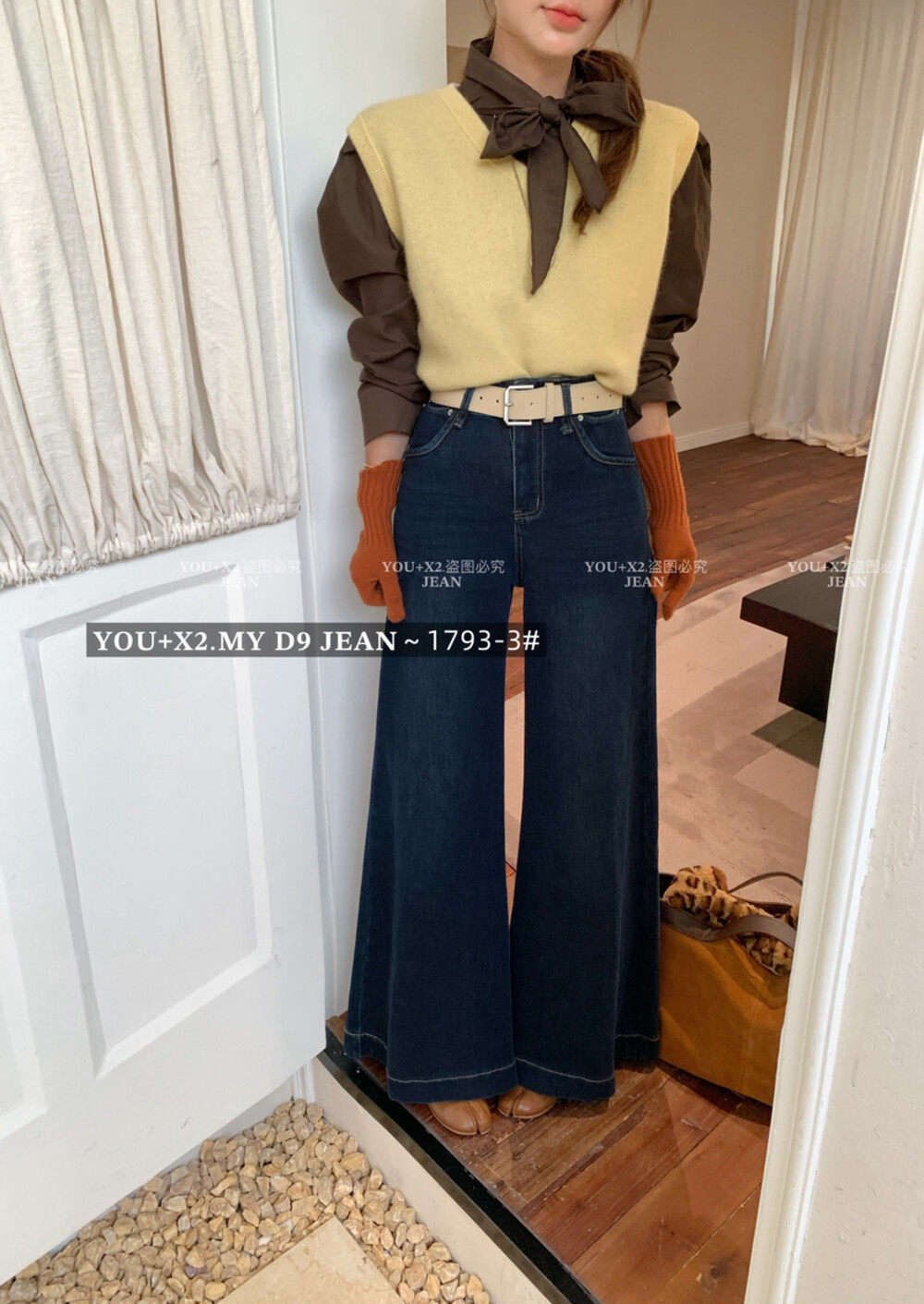 复古阔腿牛仔裤女冬季薄绒遮胯梨形身材高腰显瘦宽松垂感直筒长裤,女装/女士精品,牛仔裤,淘宝优惠券,粉丝福利购,淘宝优惠卷