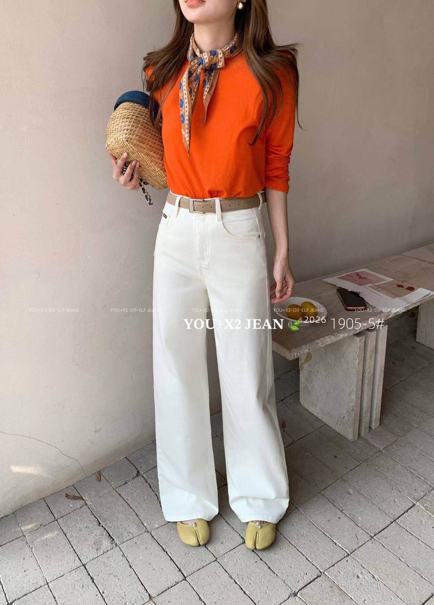 韩版2026春季爆品简约百搭高腰显四面弹阔腿直筒牛仔裤女,女装/女士精品,牛仔裤,淘宝优惠券,粉丝福利购,淘宝优惠卷