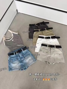 2026春夏新款小个子简约休闲韩范轻奢风高腰显瘦百搭工装牛仔裤裙