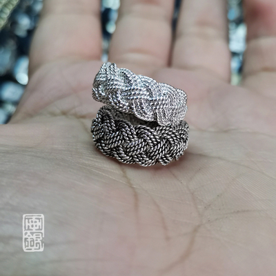 戒指999纯银手工戒指民族风情侣