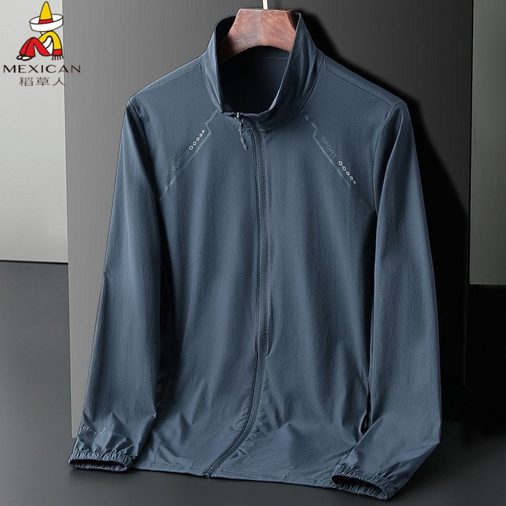 防晒衣男防紫外线夏季冰丝薄款夹克中老年男士户外爸爸皮肤衣外套