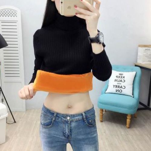 全身加绒加厚韩版高领针织毛衣女上衣保暖衣显瘦潮毛衫套头打底衫