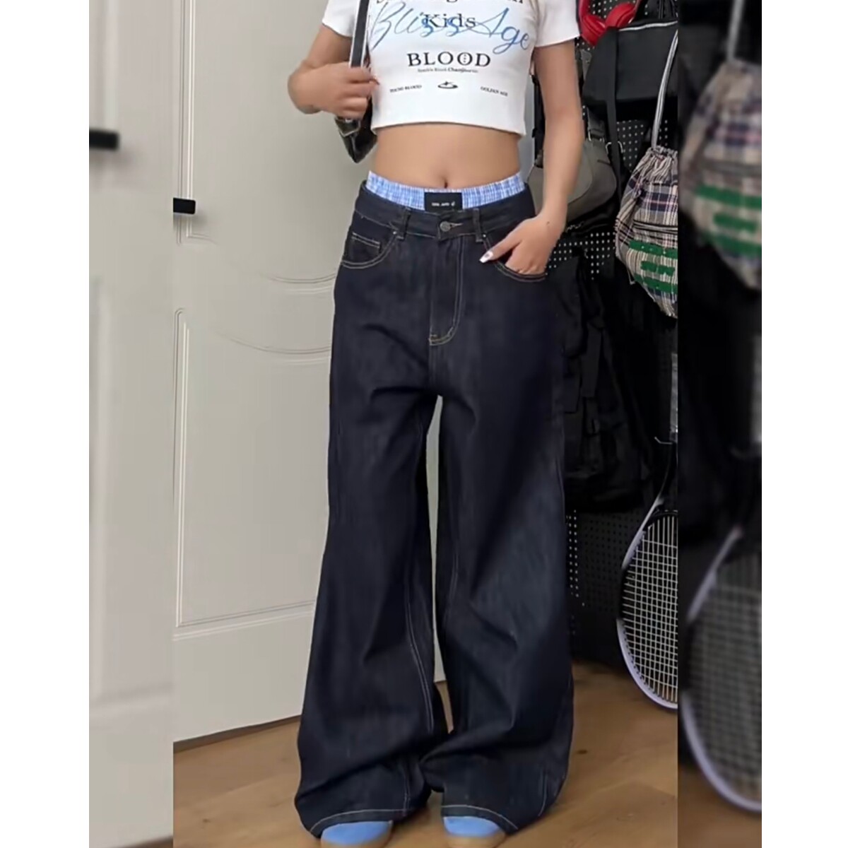 现货春季男女宽松直通牛仔裤丹宁8217p43,男装牛仔裤,星座517-5