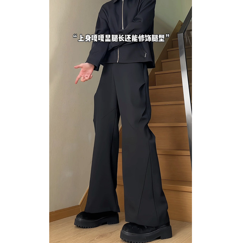西裤立体剪裁褶皱高级感6616p55,男装西裤,星座517-5