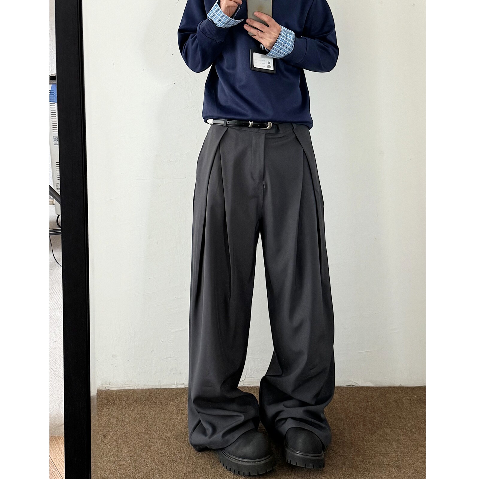 现货男女宽松褶皱西裤9007p45,男装西裤,星座517-5