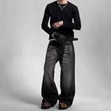 现货春季男女猫须蜂窝水洗牛仔裤直通8129p46，男装牛仔裤，星座517-5