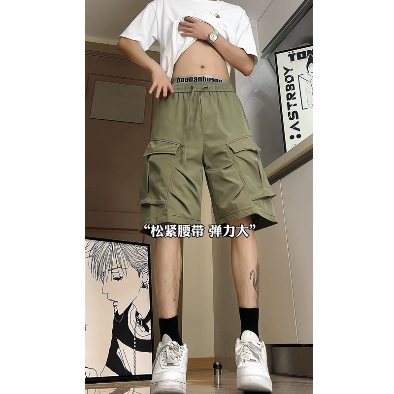 现货夏季宽松5分工装机能短裤DK09P38,男装牛仔裤,星座517-5