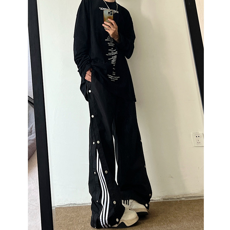 秋季男女三条杆直筒宽松休闲裤6018p48,男装休闲裤,星座517-5