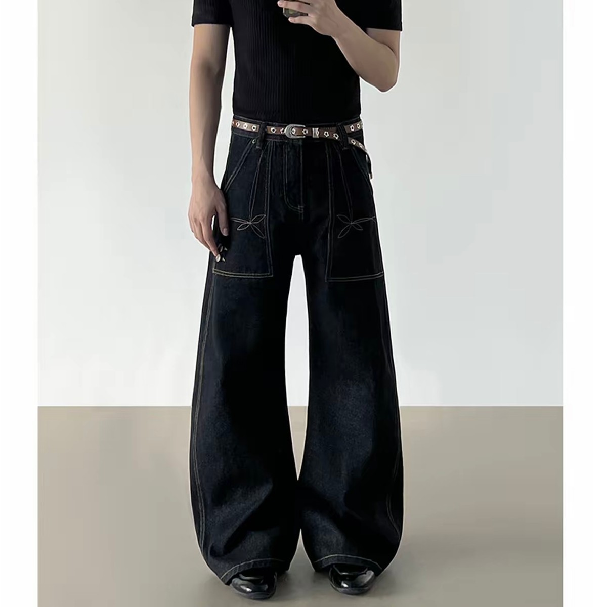 现货春季美式宽松牛仔裤8522p45，男装牛仔裤，星座517-5