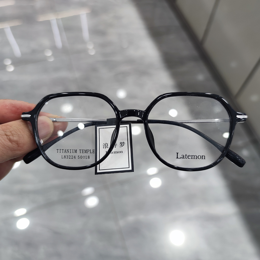 浪特梦商务眼镜架板材合金L83224方型男女近视眼镜框女可配眼镜片