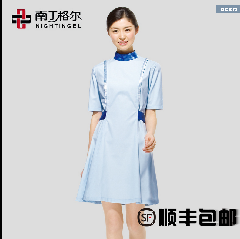 护士服短袖表演服护士演出礼仪服前台导诊导医服修身美容院工作服