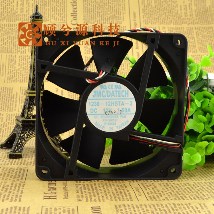 原装  JIM/DATECH 散热风扇12CM 12V 1.50A 1238-12HBTA-3 12厘米
