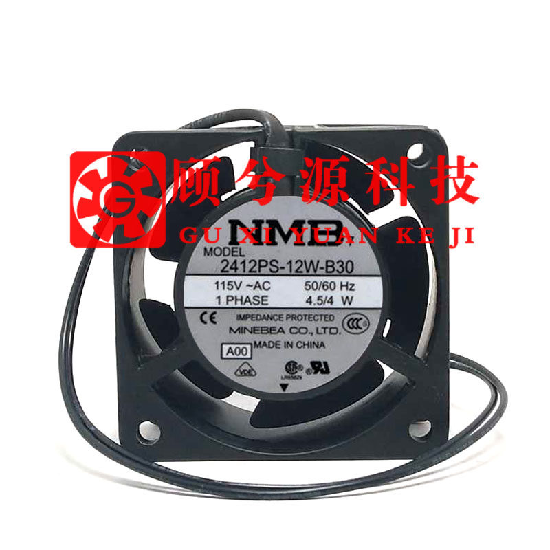 全新美蓓亚NMB 2412PS-12W-B30 115V 50/60Hz 4.5/4W交流滚珠风扇