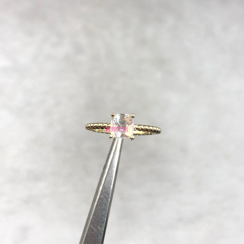 定制9k14k18k金方形戒指空托代镶嵌可来石来款 加工支持检测保真