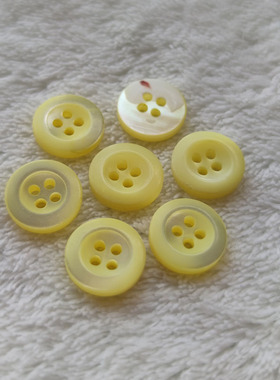 黄色贝壳纽扣20L加厚精品哑光衬衫衬衣上衣扣子贝母扣12.5MM开衫