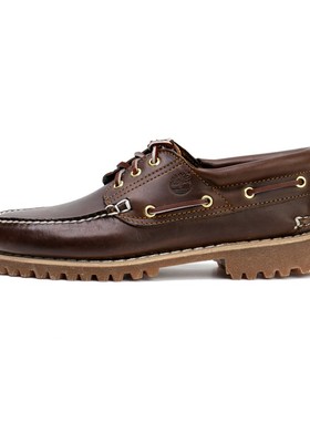 Timberland添柏岚男鞋透气低帮牛皮户外休闲手工船鞋|30003W宽版