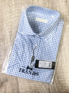 43Trands贝壳扣大杨创世短袖男商务休闲衬衫纯棉夏季