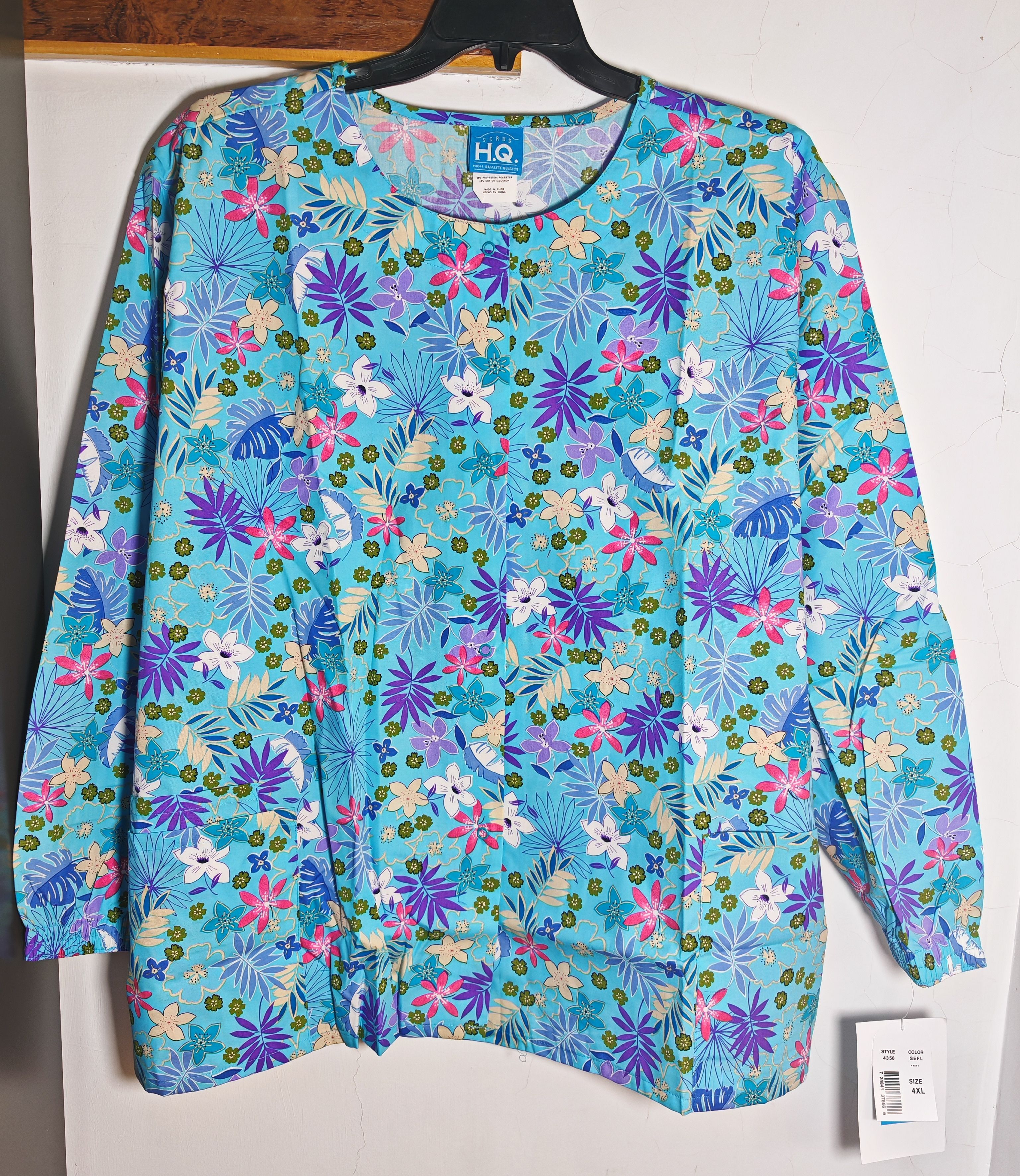 4XL 印花大码短护士服280斤 printed hospital scrubs oversize