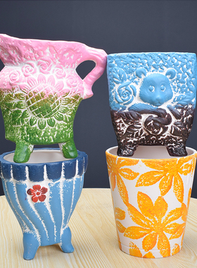 工厂特价清仓白陶吸水花盆套装多肉花盆高老桩肉肉盆器直播捡漏价