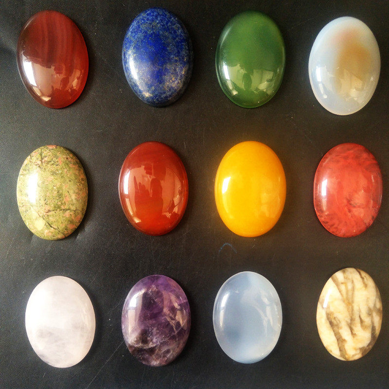 手工椭圆宝石贴片美国波洛领带配件绿松石3040透明戒面水晶黑玛瑙