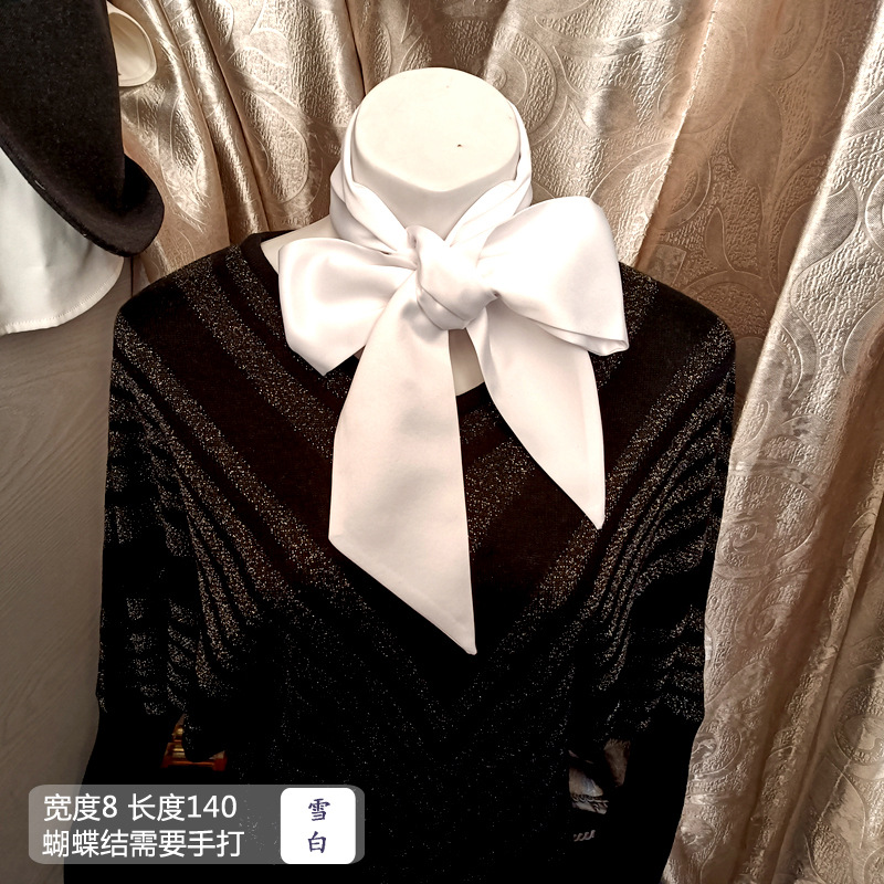 白衬衣装饰方佑蝴蝶结小众黑色