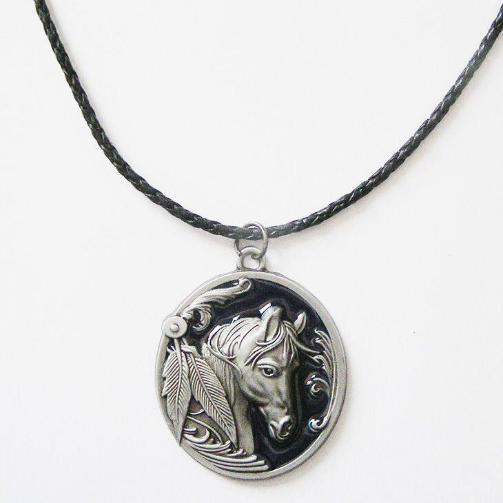 新款单圈牛皮绳男女情侣款欧美日韩流行版合金扣长款项链吊坠包邮