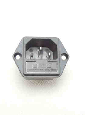 SP-862 带耳/AC电源插座10A/250V/三脚 铜脚/带保险管座5*20MM