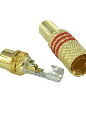 镀金免焊接莲花头 AV音视频插头 339免焊梅花插头 RCA头 一对价