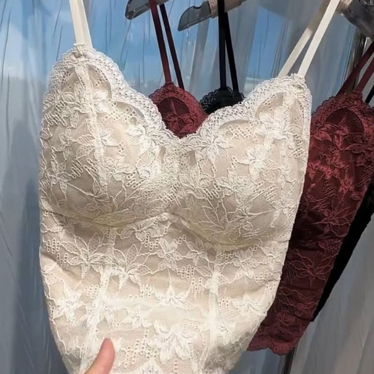 法式蕾丝磨毛保暖吊带背心女2025新款带胸垫内搭外穿一体打底上衣,女装/女士精品,背心吊带,淘宝优惠券,粉丝福利购,淘宝优惠卷