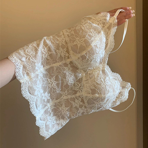 法式性感蕾丝美背吊带保暖背心