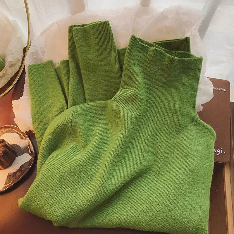 堆堆领打底衫女秋冬欧货内搭修身洋气牛油果绿毛衣厚款高领针织衫,女装/女士精品,毛衣,淘宝优惠券,粉丝福利购,淘宝优惠卷