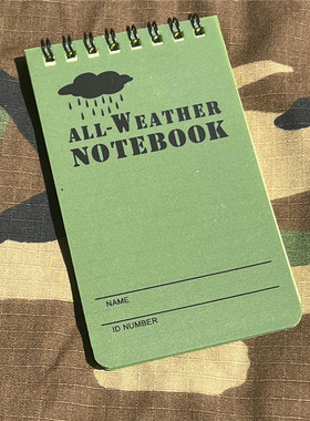 战术汤姆军绿色防水户外狙击手记录本 备忘录笔记本全天候EDC便携