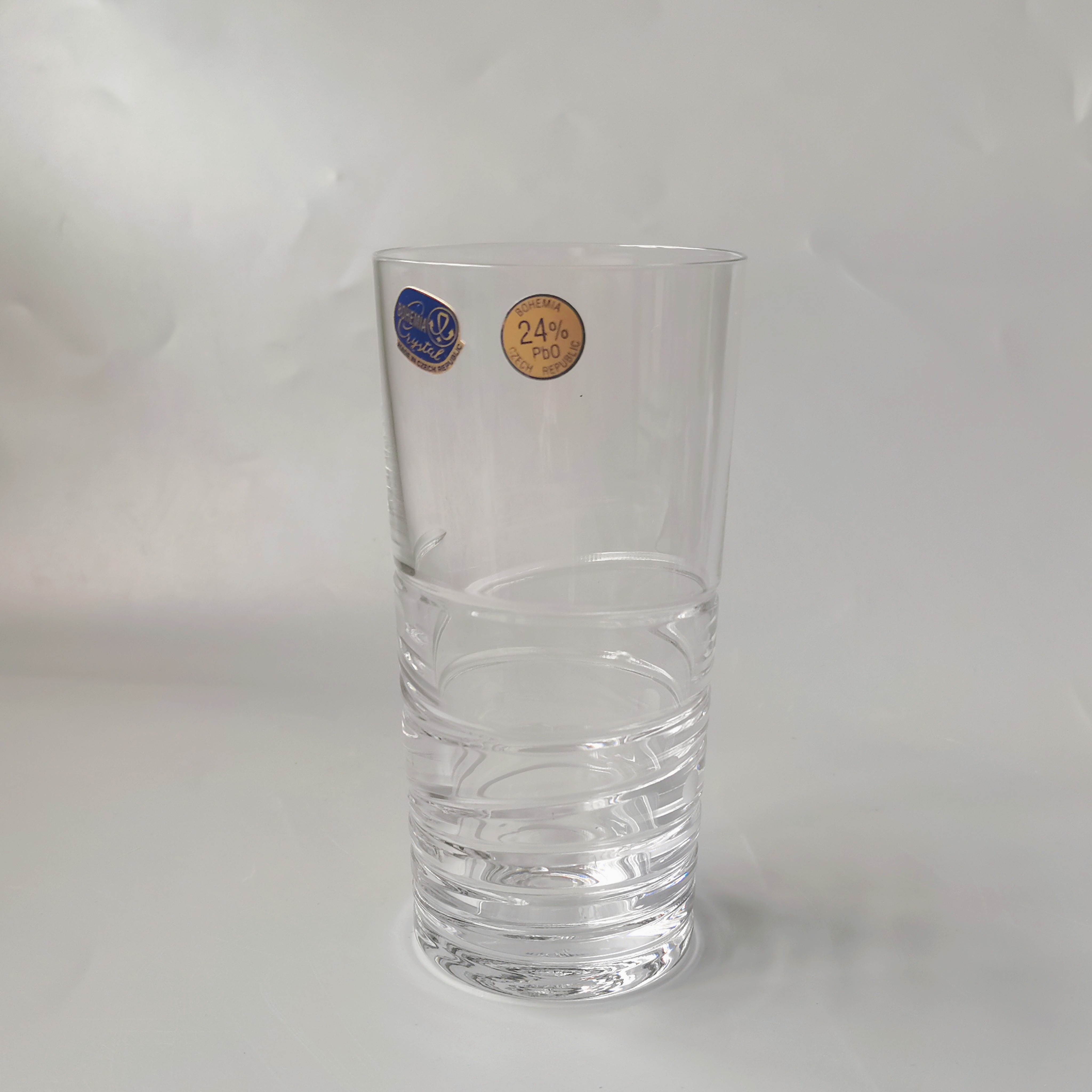 日本中古水晶玻璃杯波西米亚浮雕酒杯波点水晶杯子全新昭和汽水杯
