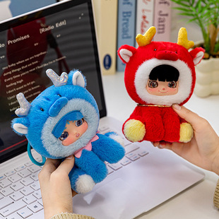 新款卡通哪吒敖丙毛绒玩具搪胶公仔可爱毛绒娃娃背包挂件礼物