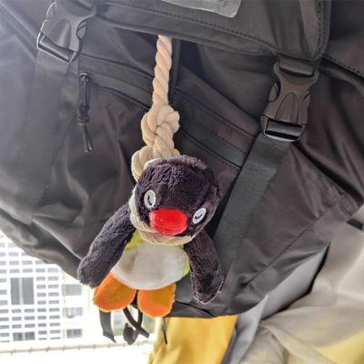 pingu吊索毛绒挂件玩具玩偶搞怪公仔企鹅背包书包钥匙扣包包挂饰