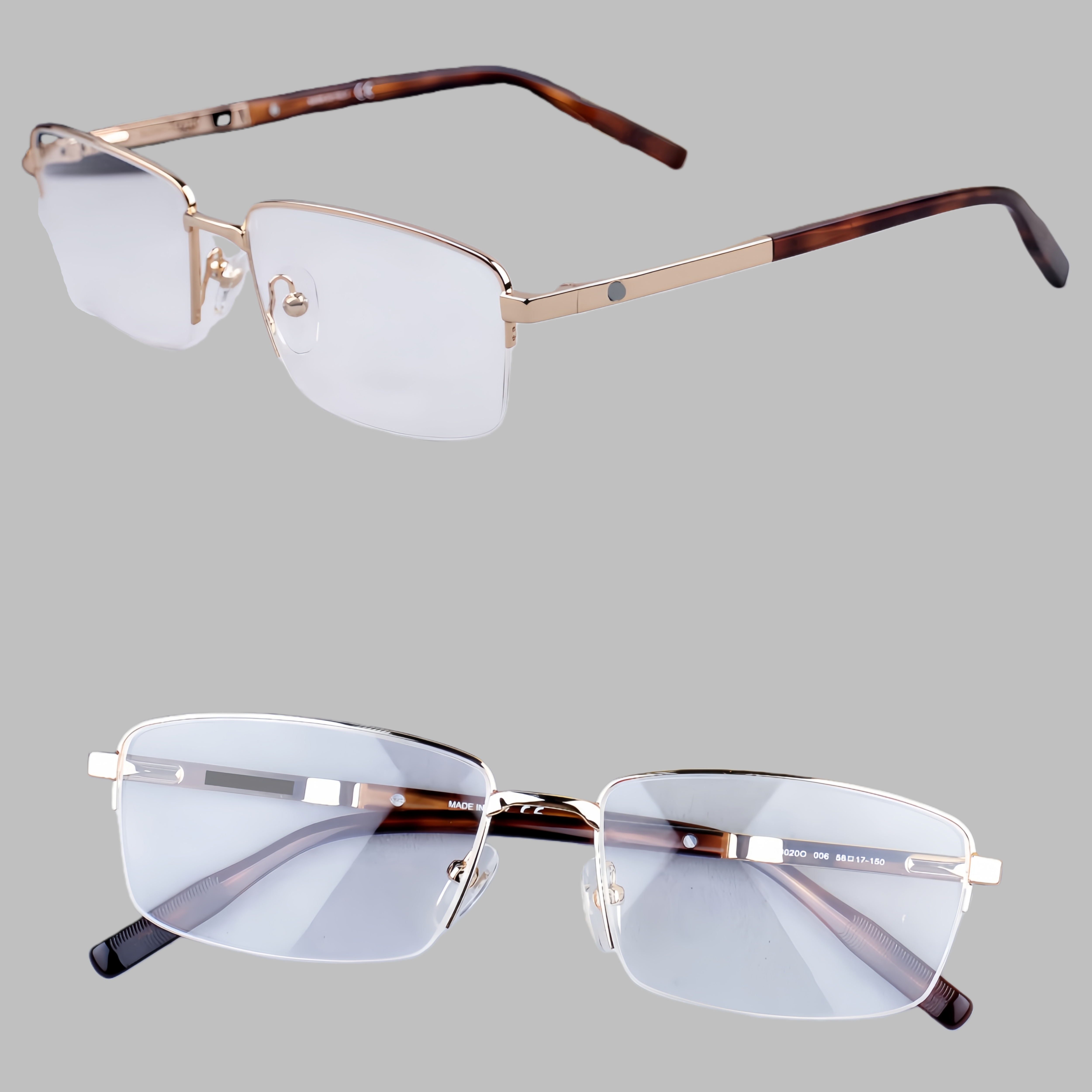 眼镜框MB0020半框商务大框时尚近视眼镜架男可配防蓝光老花弹簧腿