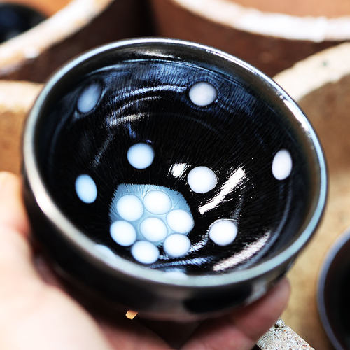 原矿手工黑釉珍珠斑建盏主人茶杯