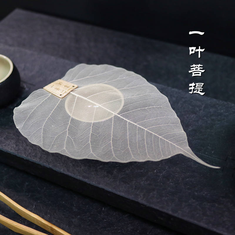 天然菩提叶禅意创意个性过滤茶漏 功夫茶具茶道配件天然树叶茶滤