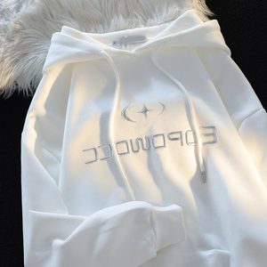 立体字母连帽卫衣男春秋季加厚百搭上衣潮牌ins韩版宽松情侣外套