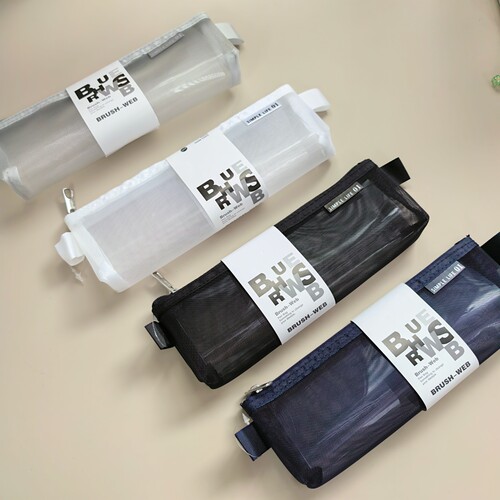 巨门网纱透明学生笔袋