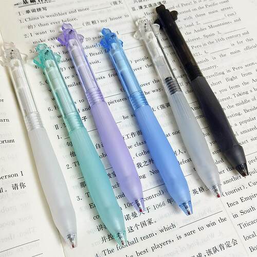 按动中性笔0.5mm黑色速干顺滑