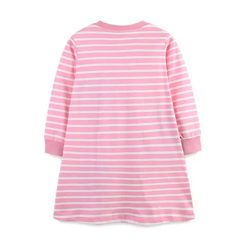 连衣裙童裙卡通欧美风女童条纹公连衣裙