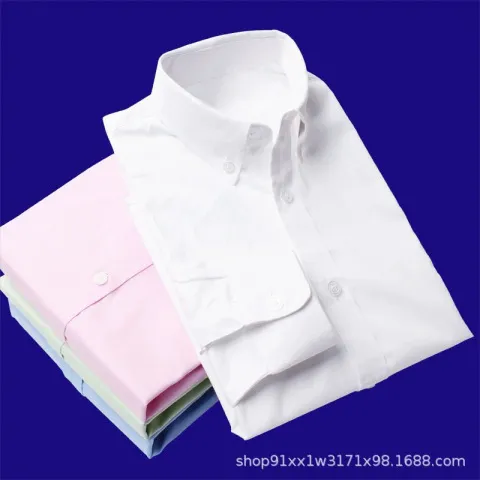 衬衫小长袖白衬衣棉儿童白衬衫演出服男童儿童白色校服中大童