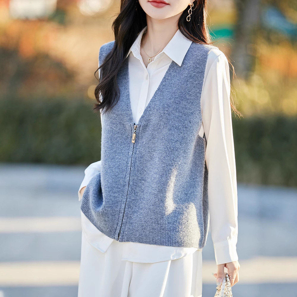 泽yp新款 秋冬女V领坎肩针织开衫2025年无袖毛衣短款马甲外套马夹,女装/女士精品,马夹,淘宝优惠券,粉丝福利购,淘宝优惠卷