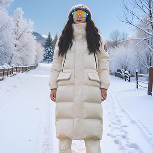 泽yp新款冬季连帽长女通穿长款户外极寒羽绒服加厚过膝日常白