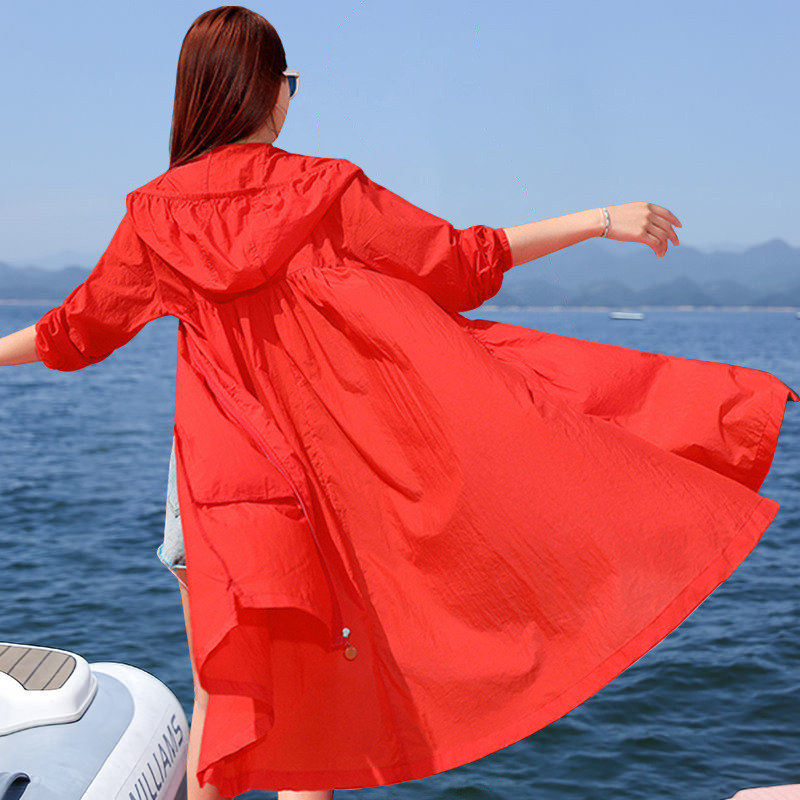 泽yp防黑晒衣女中长款2025夏透气韩版宽松超仙女洋气薄外套不会黑