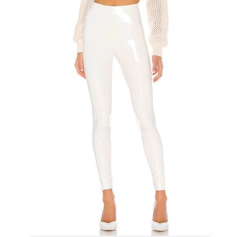 泽ypPU镜面亮光大码彩色皮裤女秋冬高腰九分紧身弹力打底裤外穿茵