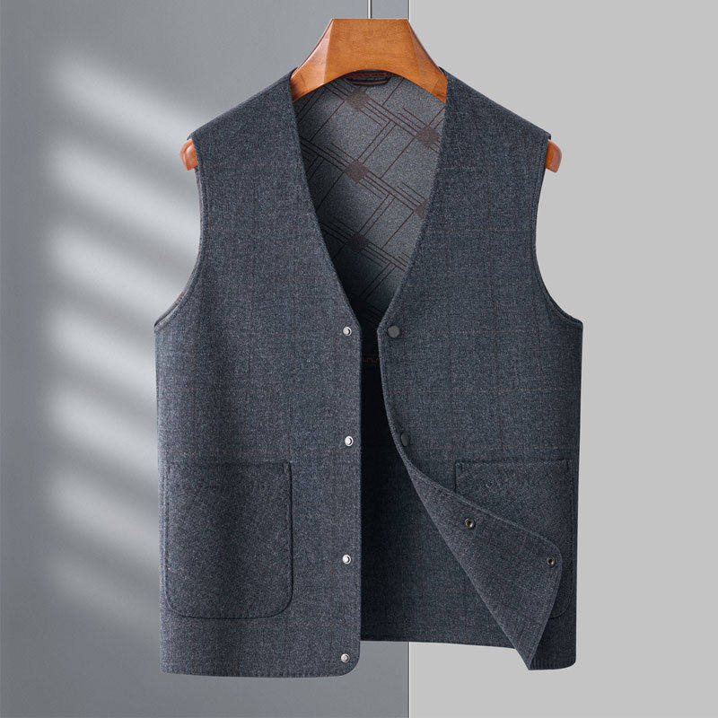 泽yp新款双面羊毛马甲2024男外套秋冬季背心坎肩爸爸时尚休闲,男装,常规马甲,淘宝优惠券,粉丝福利购,淘宝优惠卷