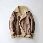 外套F530 秋冬仿麂皮绒男士 颗粒绒夹克休闲皮毛一体短款 P245控399