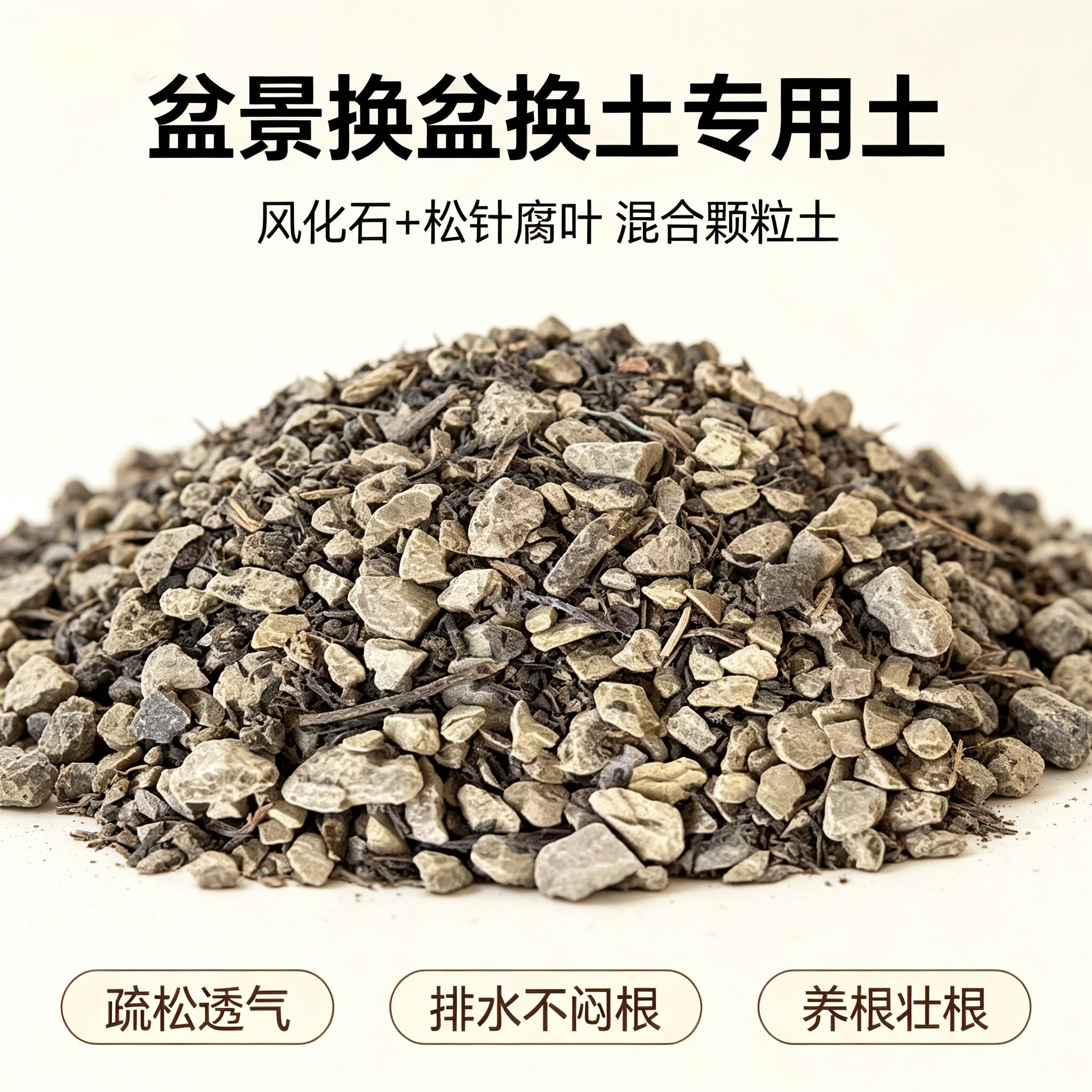 翻盆换土松针腐叶配风化石营养混配方介质/营养土